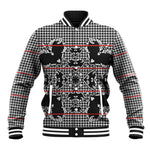 Charcoal Black Hearts Crown Traditional Geometry Baseball Jacket Seanamarena Basotho Blanket Inspired