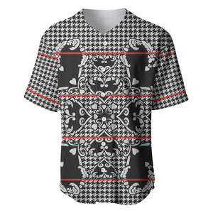 Charcoal Black Hearts Crown Traditional Geometry Baseball Jersey Seanamarena Basotho Blanket Inspired
