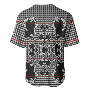 Charcoal Black Hearts Crown Traditional Geometry Baseball Jersey Seanamarena Basotho Blanket Inspired