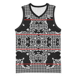 Charcoal Black Hearts Crown Traditional Geometry Basketball Jersey Seanamarena Basotho Blanket Inspired