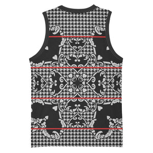 Charcoal Black Hearts Crown Traditional Geometry Basketball Jersey Seanamarena Basotho Blanket Inspired