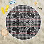 Charcoal Black Hearts Crown Traditional Geometry Beach Blanket Seanamarena Basotho Blanket Inspired