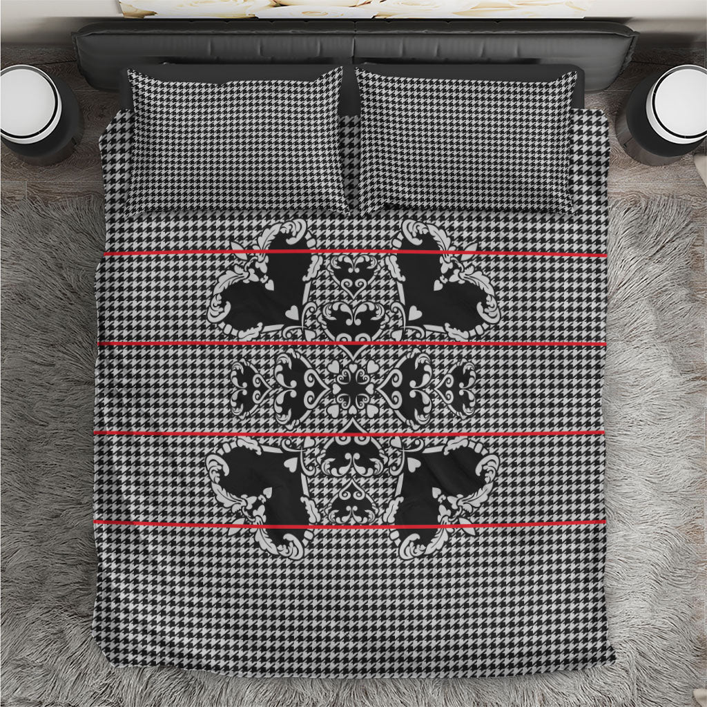 Charcoal Black Hearts Crown Traditional Geometry Bedding Set Seanamarena Basotho Blanket Inspired
