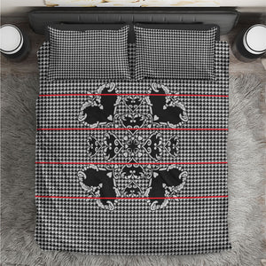 Charcoal Black Hearts Crown Traditional Geometry Bedding Set Seanamarena Basotho Blanket Inspired