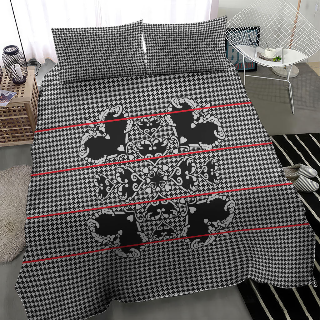 Charcoal Black Hearts Crown Traditional Geometry Bedding Set Seanamarena Basotho Blanket Inspired