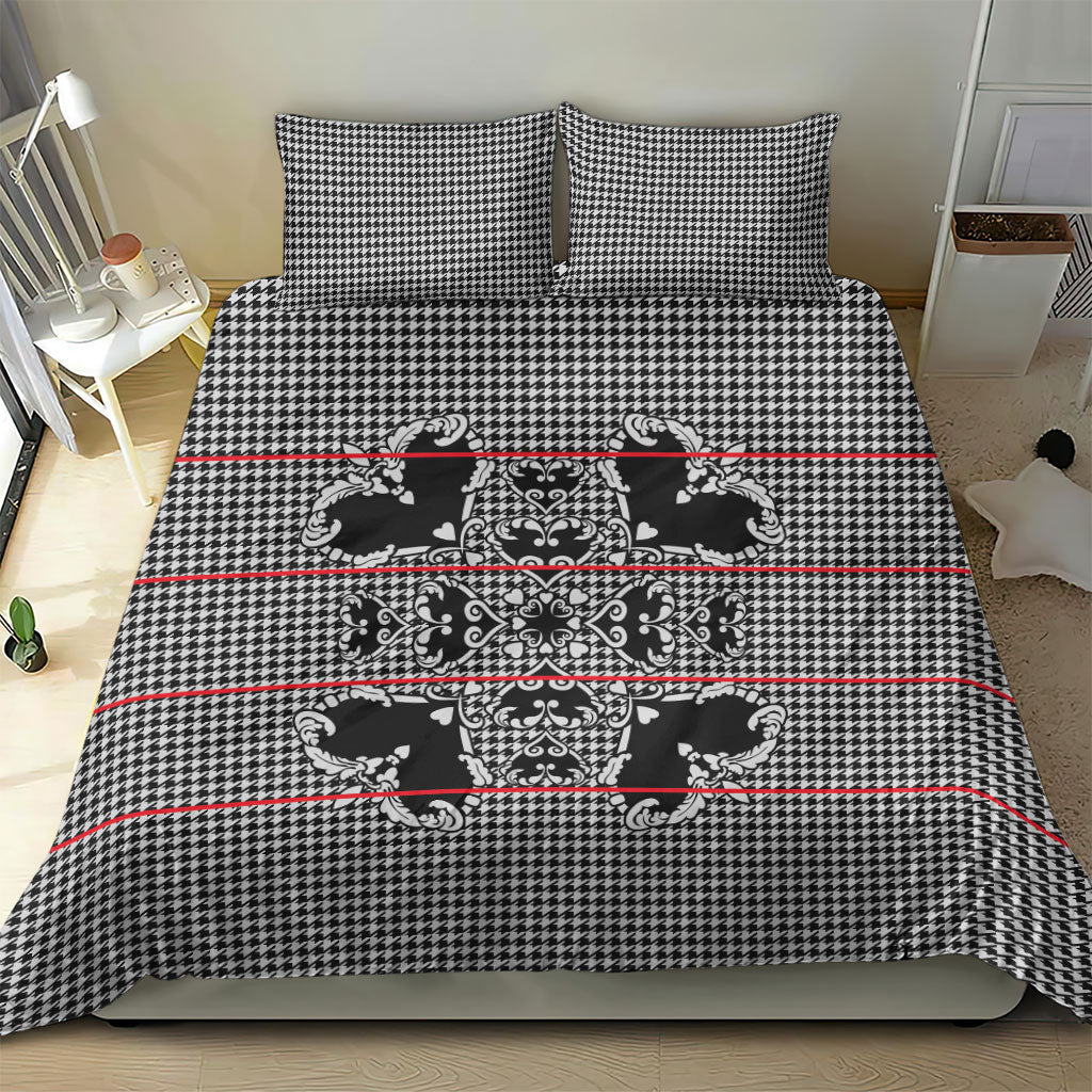 Charcoal Black Hearts Crown Traditional Geometry Bedding Set Seanamarena Basotho Blanket Inspired