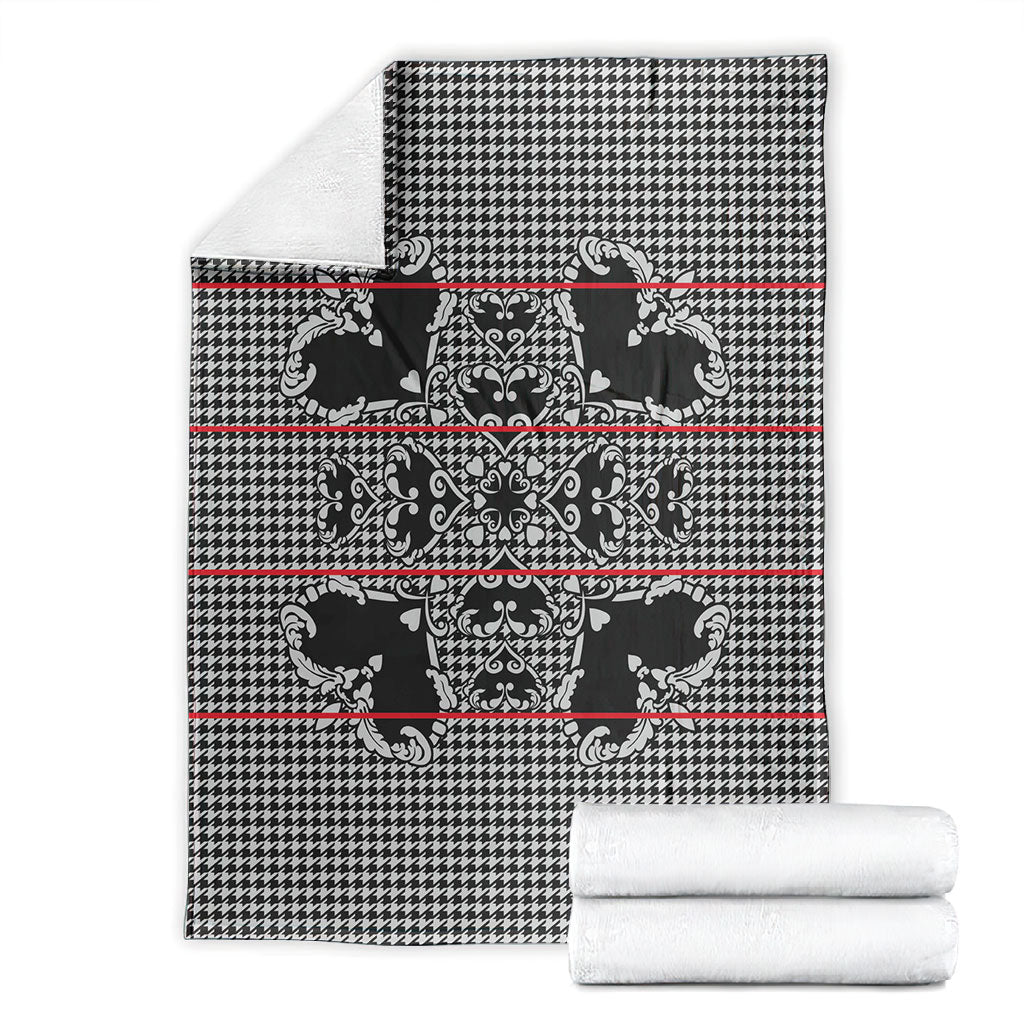 Charcoal Black Hearts Crown Traditional Geometry Blanket Seanamarena Basotho Blanket Inspired