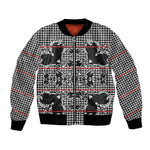 Charcoal Black Hearts Crown Traditional Geometry Bomber Jacket Seanamarena Basotho Blanket Inspired