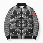 Charcoal Black Hearts Crown Traditional Geometry Bomber Puffer Jacket Seanamarena Basotho Blanket Inspired