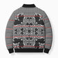 Charcoal Black Hearts Crown Traditional Geometry Bomber Puffer Jacket Seanamarena Basotho Blanket Inspired