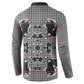 Charcoal Black Hearts Crown Traditional Geometry Button Sweatshirt Seanamarena Basotho Blanket Inspired
