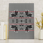 Charcoal Black Hearts Crown Traditional Geometry Canvas Wall Art Seanamarena Basotho Blanket Inspired