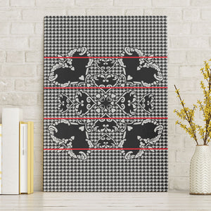 Charcoal Black Hearts Crown Traditional Geometry Canvas Wall Art Seanamarena Basotho Blanket Inspired