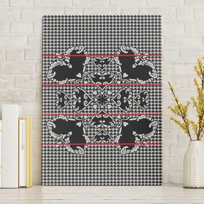 Charcoal Black Hearts Crown Traditional Geometry Canvas Wall Art Seanamarena Basotho Blanket Inspired
