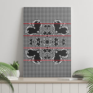 Charcoal Black Hearts Crown Traditional Geometry Canvas Wall Art Seanamarena Basotho Blanket Inspired