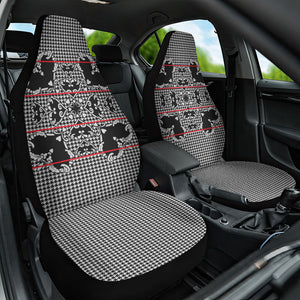 Charcoal Black Hearts Crown Traditional Geometry Car Seat Cover Seanamarena Basotho Blanket Inspired
