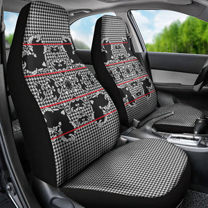 Charcoal Black Hearts Crown Traditional Geometry Car Seat Cover Seanamarena Basotho Blanket Inspired