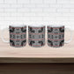 Charcoal Black Hearts Crown Traditional Geometry Ceramic Mug Seanamarena Basotho Blanket Inspired