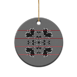 Charcoal Black Hearts Crown Traditional Geometry Ceramic Ornament Seanamarena Basotho Blanket Inspired