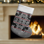 Charcoal Black Hearts Crown Traditional Geometry Christmas Stocking Seanamarena Basotho Blanket Inspired