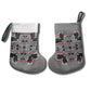 Charcoal Black Hearts Crown Traditional Geometry Christmas Stocking Seanamarena Basotho Blanket Inspired