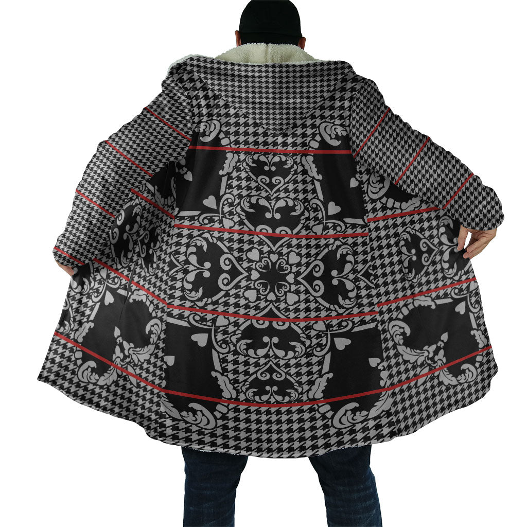 Charcoal Black Hearts Crown Traditional Geometry Cloak Seanamarena Basotho Blanket Inspired