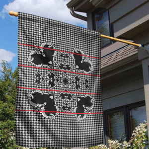 Charcoal Black Hearts Crown Traditional Geometry Garden Flag Seanamarena Basotho Blanket Inspired