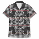 Charcoal Black Hearts Crown Traditional Geometry Hawaiian Shirt Seanamarena Basotho Blanket Inspired