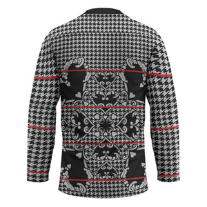 Charcoal Black Hearts Crown Traditional Geometry Hockey Jersey Seanamarena Basotho Blanket Inspired