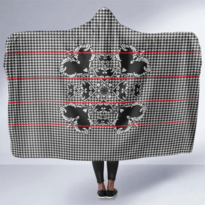 Charcoal Black Hearts Crown Traditional Geometry Hooded Blanket Seanamarena Basotho Blanket Inspired