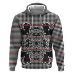 Charcoal Black Hearts Crown Traditional Geometry Hoodie Seanamarena Basotho Blanket Inspired