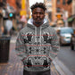 Charcoal Black Hearts Crown Traditional Geometry Hoodie Seanamarena Basotho Blanket Inspired