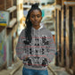 Charcoal Black Hearts Crown Traditional Geometry Hoodie Seanamarena Basotho Blanket Inspired
