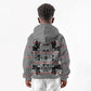 Charcoal Black Hearts Crown Traditional Geometry Kid Hoodie Seanamarena Basotho Blanket Inspired