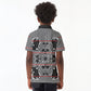 Charcoal Black Hearts Crown Traditional Geometry Kid Polo Shirt Seanamarena Basotho Blanket Inspired