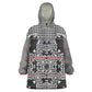Charcoal Black Hearts Crown Traditional Geometry Kid Wearable Blanket Hoodie Seanamarena Basotho Blanket Inspired