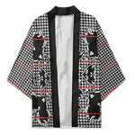 Charcoal Black Hearts Crown Traditional Geometry Kimono Seanamarena Basotho Blanket Inspired
