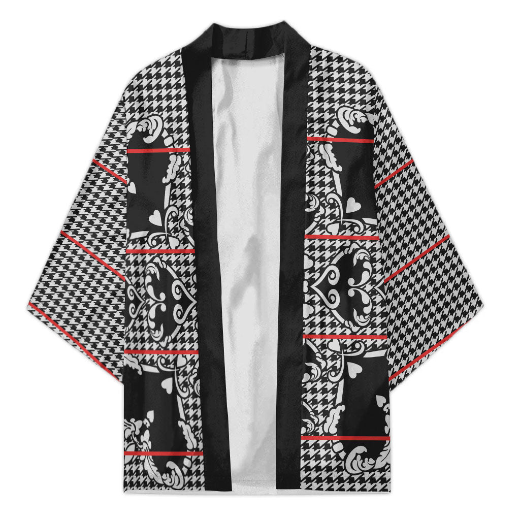 Charcoal Black Hearts Crown Traditional Geometry Kimono Seanamarena Basotho Blanket Inspired
