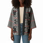 Charcoal Black Hearts Crown Traditional Geometry Kimono Seanamarena Basotho Blanket Inspired