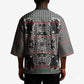 Charcoal Black Hearts Crown Traditional Geometry Kimono Seanamarena Basotho Blanket Inspired