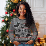 Charcoal Black Hearts Crown Traditional Geometry Ugly Christmas Sweater Seanamarena Basotho Blanket Inspired