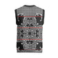 Charcoal Black Hearts Crown Traditional Geometry Christmas Knitted V-Neck Vest Seanamarena Basotho Blanket Inspired
