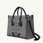 Charcoal Black Hearts Crown Traditional Geometry Leather Bag Seanamarena Basotho Blanket Inspired