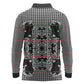 Charcoal Black Hearts Crown Traditional Geometry Long Sleeve Polo Shirt Seanamarena Basotho Blanket Inspired