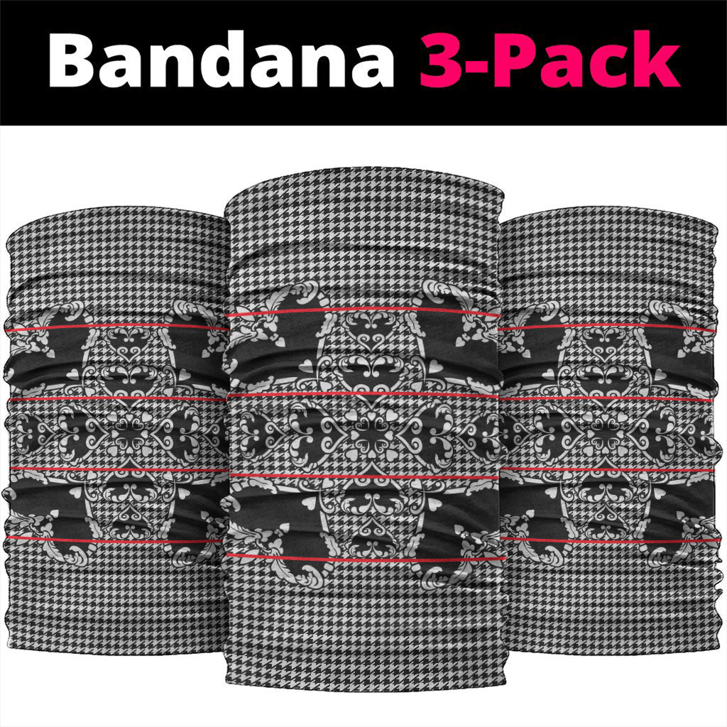Charcoal Black Hearts Crown Traditional Geometry Neck Gaiter Seanamarena Basotho Blanket Inspired