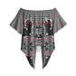 Charcoal Black Hearts Crown Traditional Geometry Off Shoulder Wrap Waist Top Seanamarena Basotho Blanket Inspired