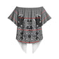 Charcoal Black Hearts Crown Traditional Geometry Off Shoulder Wrap Waist Top Seanamarena Basotho Blanket Inspired