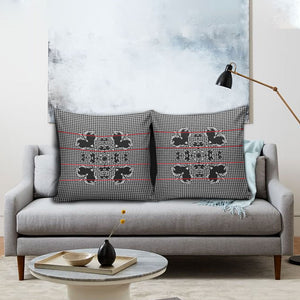 Charcoal Black Hearts Crown Traditional Geometry Pillow Cover Seanamarena Basotho Blanket Inspired