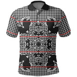 Charcoal Black Hearts Crown Traditional Geometry Polo Shirt Seanamarena Basotho Blanket Inspired
