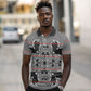Charcoal Black Hearts Crown Traditional Geometry Polo Shirt Seanamarena Basotho Blanket Inspired